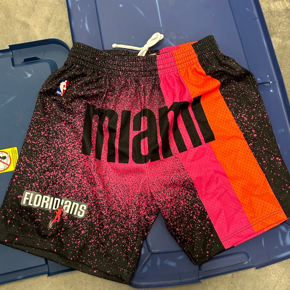 Mitchell & Ness Miami Floridians Shorts - Black, Pink, Orange